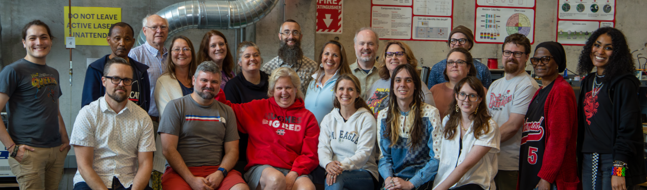 Group shot of people in the 1819 Makerspace